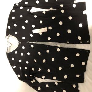 Black and white polka dot cardigan, XL